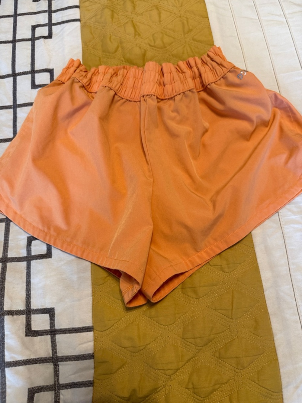 DSG Coral-Orange Athletic Shorts with Elastic Waist